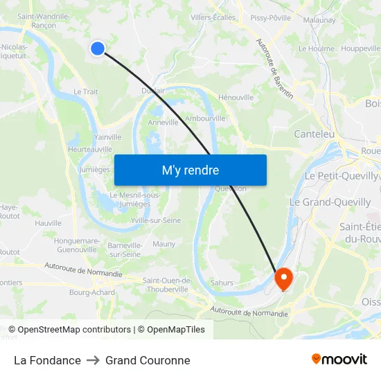 La Fondance to Grand Couronne map