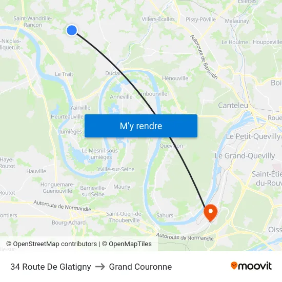 34 Route De Glatigny to Grand Couronne map