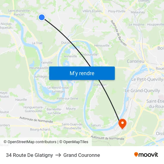 34 Route De Glatigny to Grand Couronne map