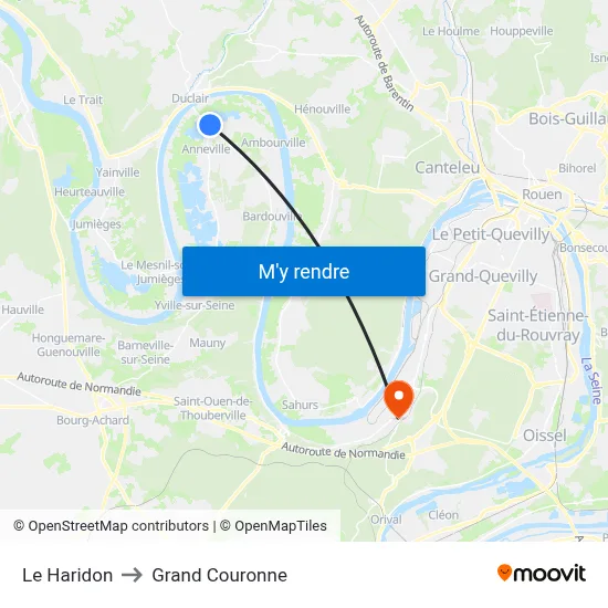 Le Haridon to Grand Couronne map