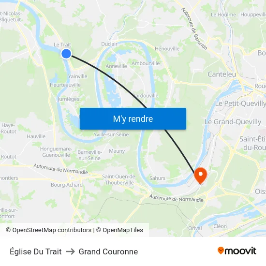 Église Du Trait to Grand Couronne map