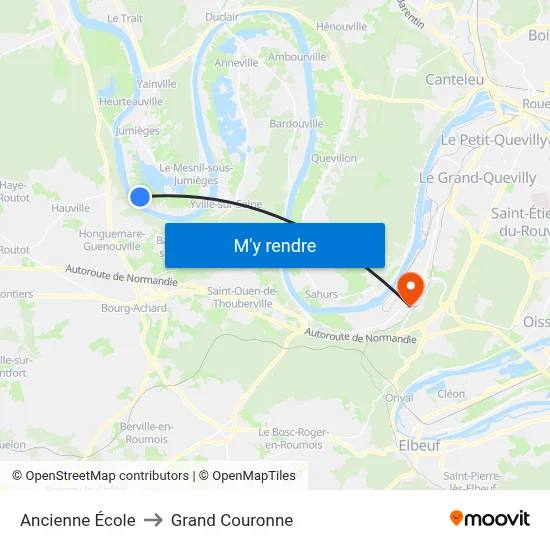 Ancienne École to Grand Couronne map