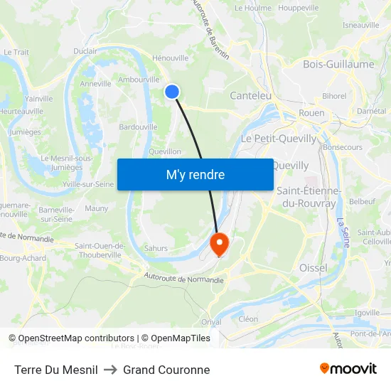 Terre Du Mesnil to Grand Couronne map
