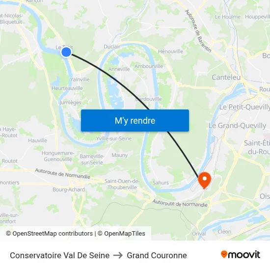 Conservatoire Val De Seine to Grand Couronne map
