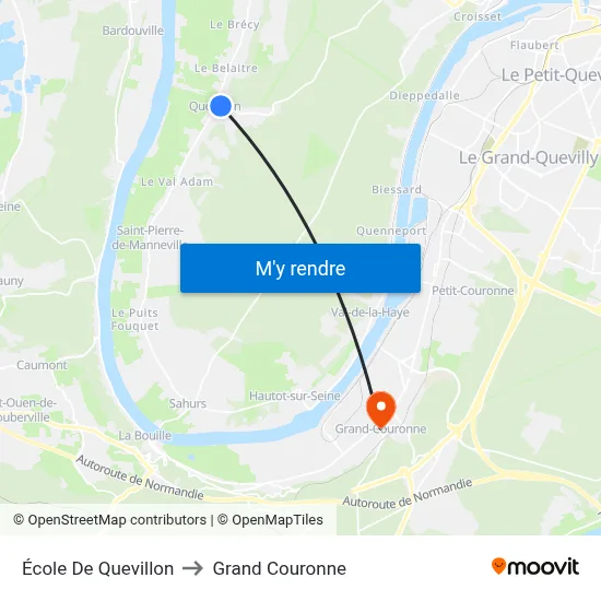 École De Quevillon to Grand Couronne map