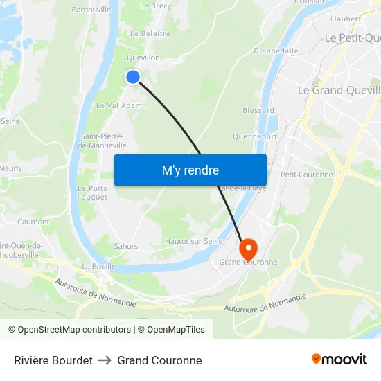 Rivière Bourdet to Grand Couronne map