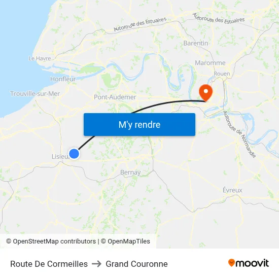 Route De Cormeilles to Grand Couronne map