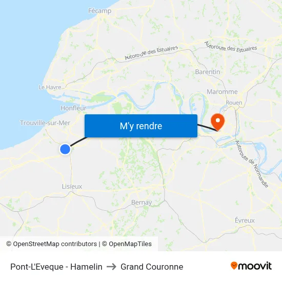 Pont-L'Eveque - Hamelin to Grand Couronne map