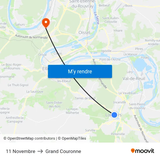 11 Novembre to Grand Couronne map