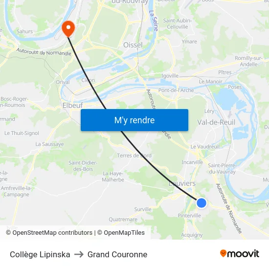 Collège Lipinska to Grand Couronne map