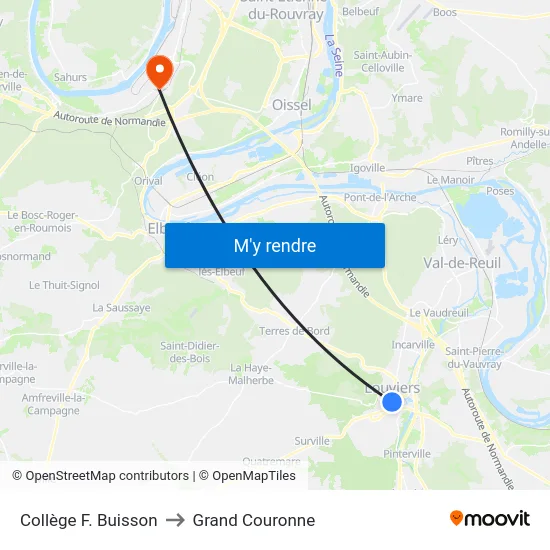 Collège F. Buisson to Grand Couronne map