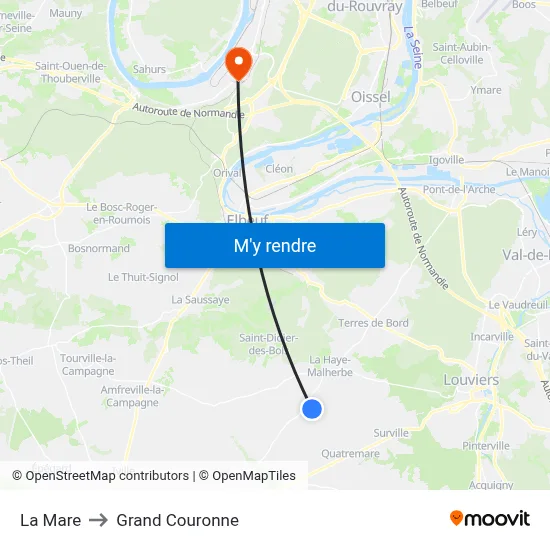 La Mare to Grand Couronne map