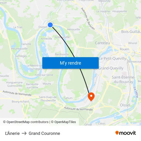L'Ânerie to Grand Couronne map