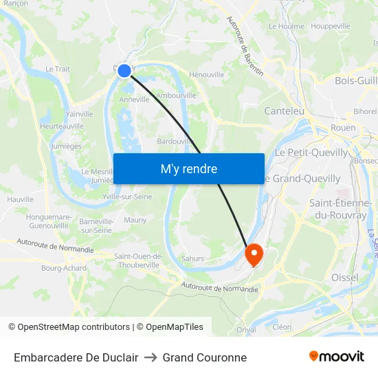 Embarcadere De Duclair to Grand Couronne map