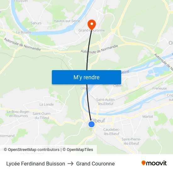Lycée Ferdinand Buisson to Grand Couronne map