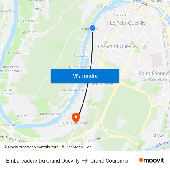 Embarcadere Du Grand Quevilly to Grand Couronne map