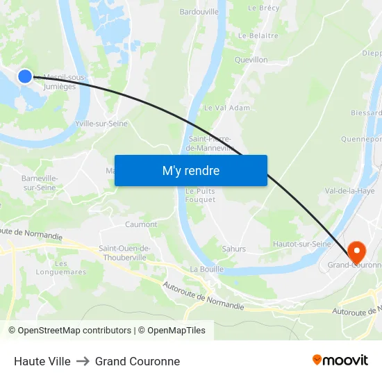 Haute Ville to Grand Couronne map