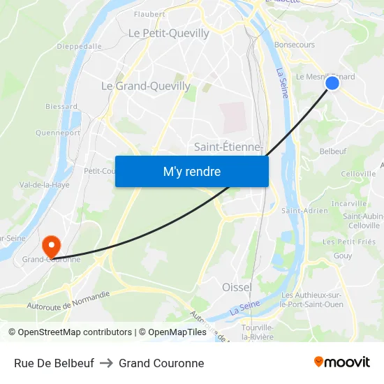 Rue De Belbeuf to Grand Couronne map