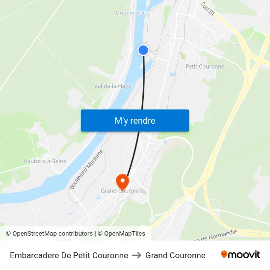 Embarcadere De Petit Couronne to Grand Couronne map