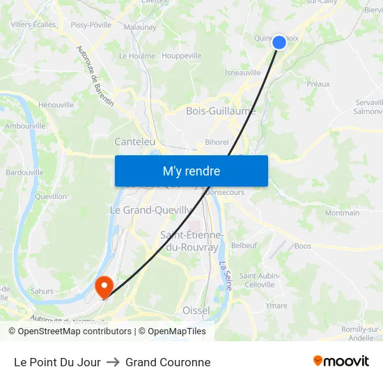 Le Point Du Jour to Grand Couronne map