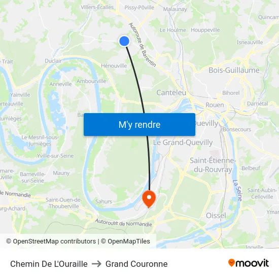 Chemin De L'Ouraille to Grand Couronne map