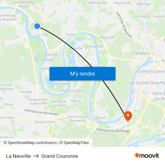 La Neuville to Grand Couronne map