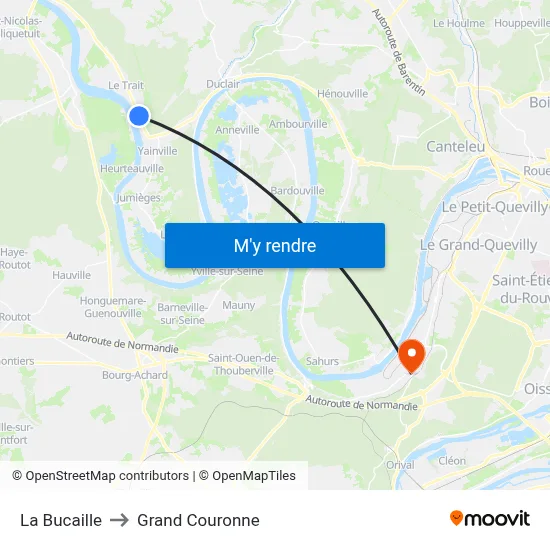 La Bucaille to Grand Couronne map