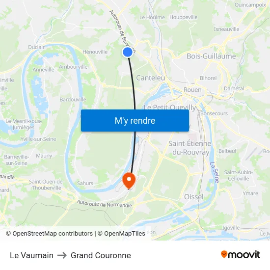 Le Vaumain to Grand Couronne map