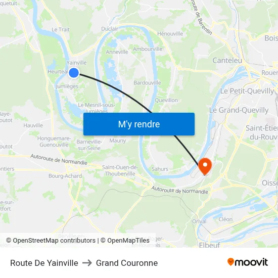 Route De Yainville to Grand Couronne map