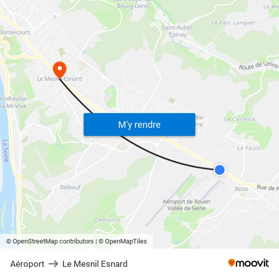 Aéroport to Le Mesnil Esnard map