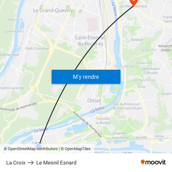 La Croix to Le Mesnil Esnard map