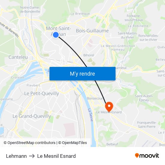 Lehmann to Le Mesnil Esnard map