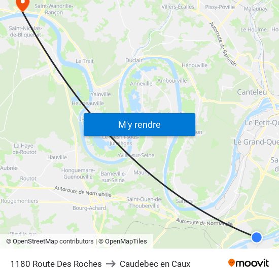 1180 Route Des Roches to Caudebec en Caux map
