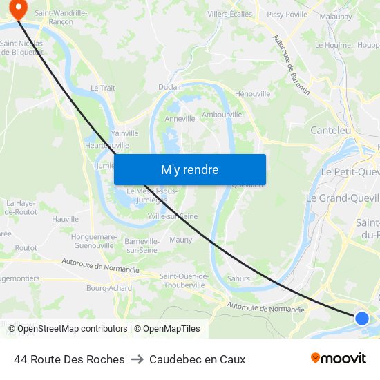 44 Route Des Roches to Caudebec en Caux map