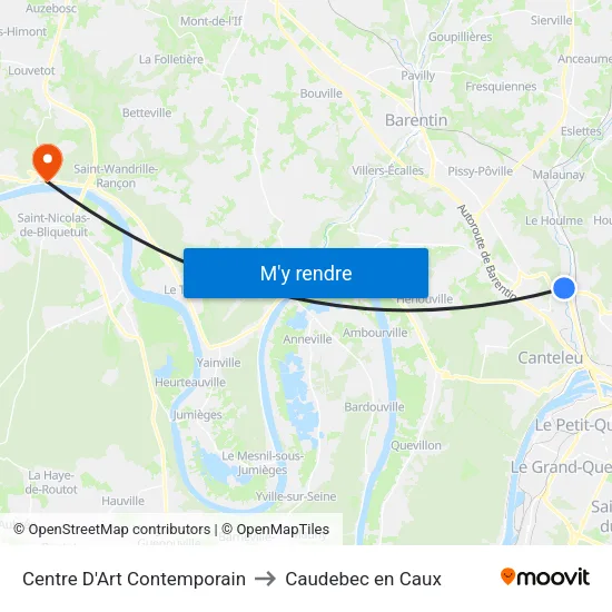Centre D'Art Contemporain to Caudebec en Caux map