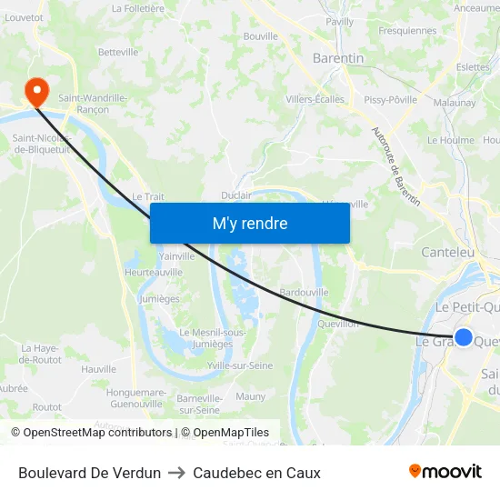 Boulevard De Verdun to Caudebec en Caux map