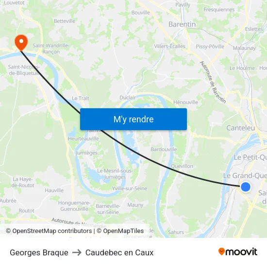 Georges Braque to Caudebec en Caux map