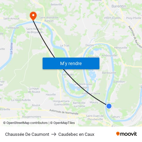 Chaussée De Caumont to Caudebec en Caux map