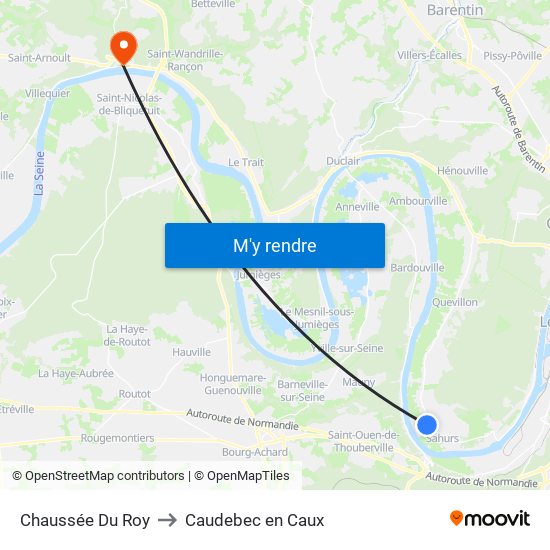 Chaussée Du Roy to Caudebec en Caux map
