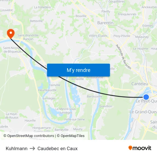 Kuhlmann to Caudebec en Caux map