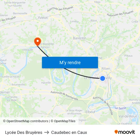Lycée Des Bruyères to Caudebec en Caux map