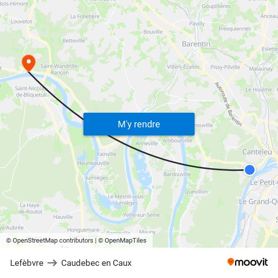 Lefèbvre to Caudebec en Caux map