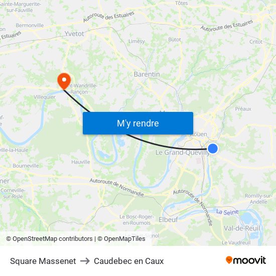 Square Massenet to Caudebec en Caux map