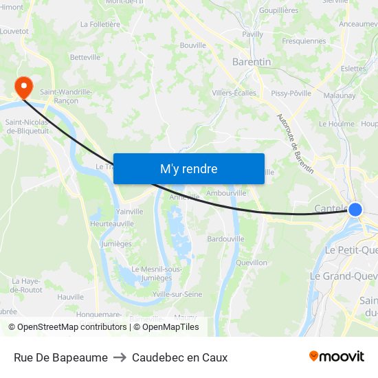 Rue De Bapeaume to Caudebec en Caux map