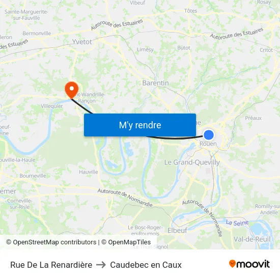 Rue De La Renardière to Caudebec en Caux map