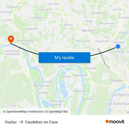 Viaduc to Caudebec en Caux map