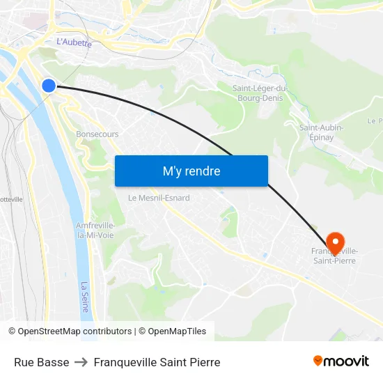 Rue Basse to Franqueville Saint Pierre map