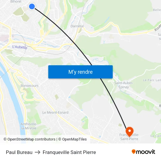 Paul Bureau to Franqueville Saint Pierre map