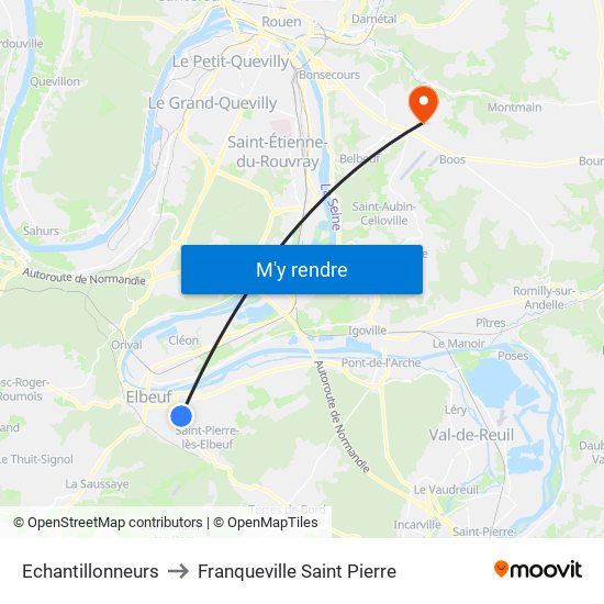 Echantillonneurs to Franqueville Saint Pierre map