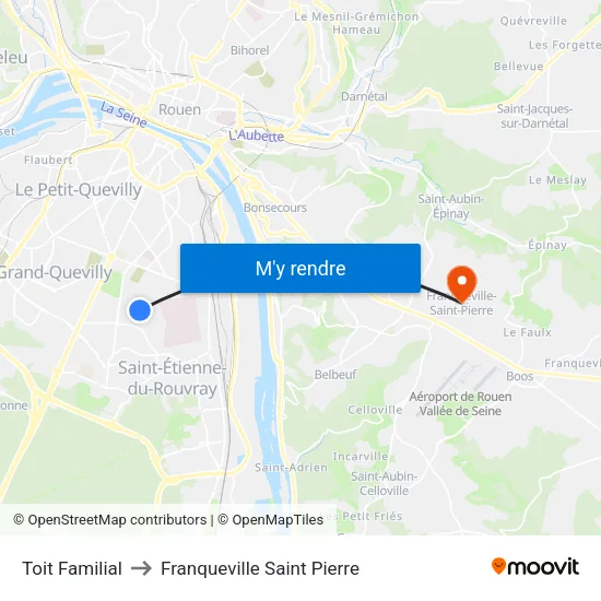 Toit Familial to Franqueville Saint Pierre map